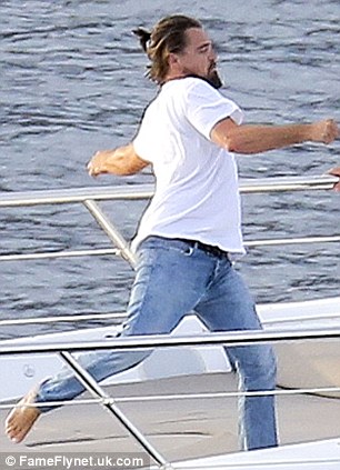 Leonardo dicaprio does karate on board luxury yacht in the french riviera 