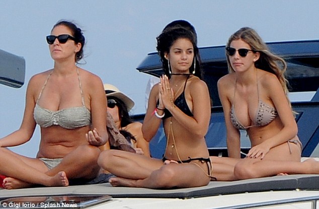 Vanessa Hudgens on board luxury yacht meditates with girlfriends in italy