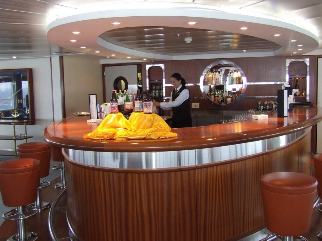 bar on board Steven Spielberg's luxury yacht Seven Seas