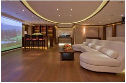 cinema room on board Steven Spielberg's luxury yacht Seven Seas