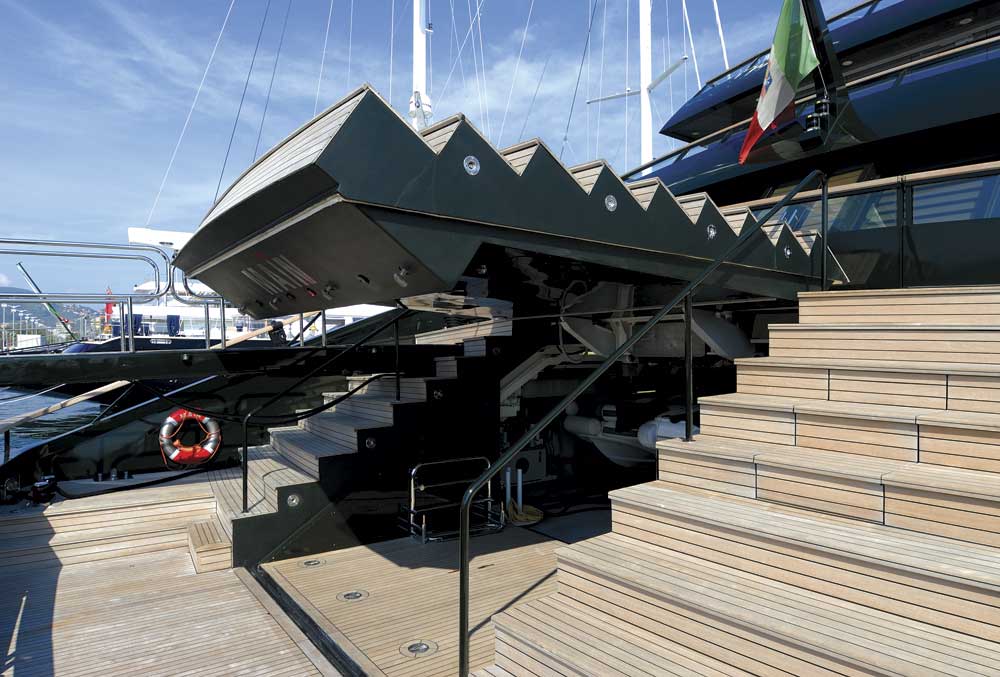 Giorgio Armani's luxury yacht MAIN's tender garage