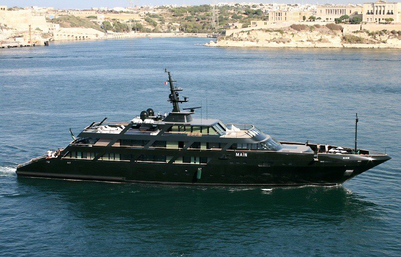 Giorgio Armani's luxury yacht MAIN cruising in the Mediterranean 