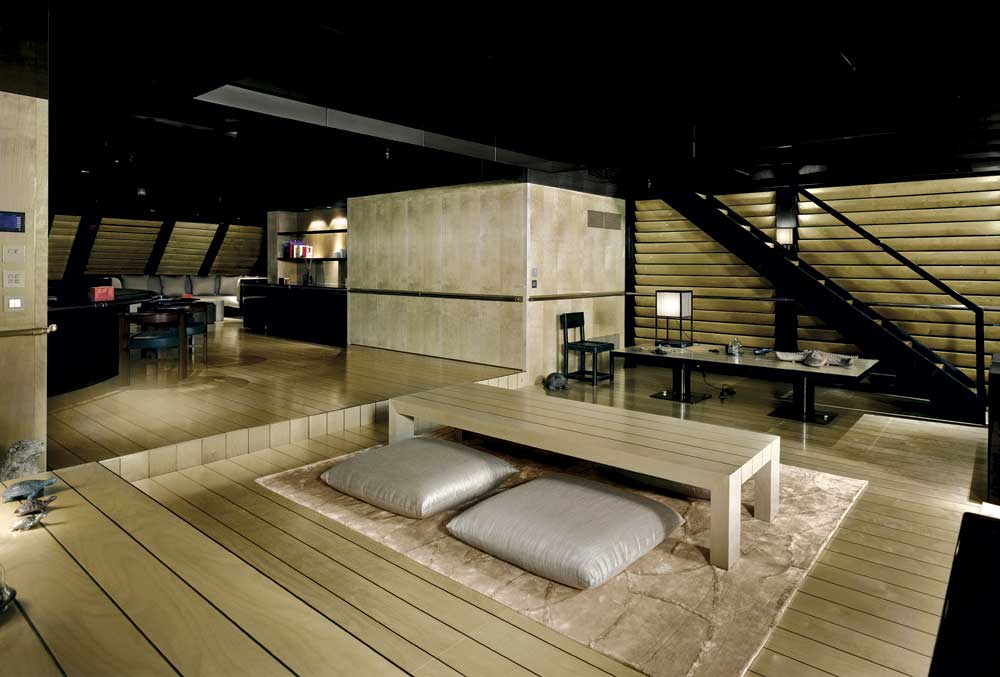Giorgio Armani's luxury yacht MAIN seating area