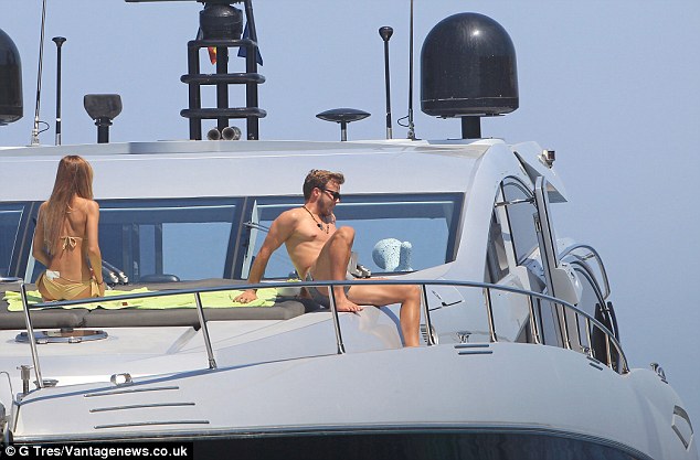 Mario Götze on board luxury sunseeker yacht GEORGIA with model girlfriend
