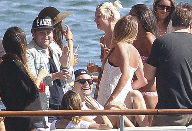 Jonah Hill and Leonardo DiCaprio enjoy the female company on board superyacht
