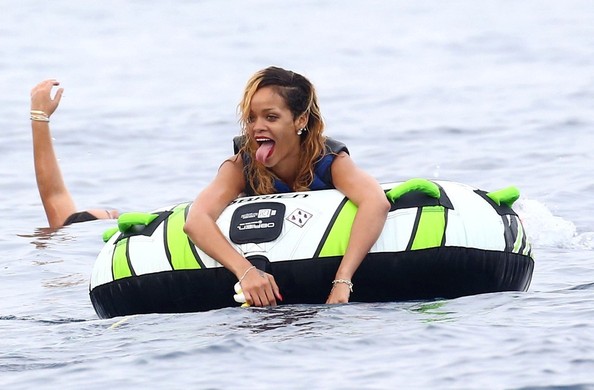 Rihanna having fun in the water