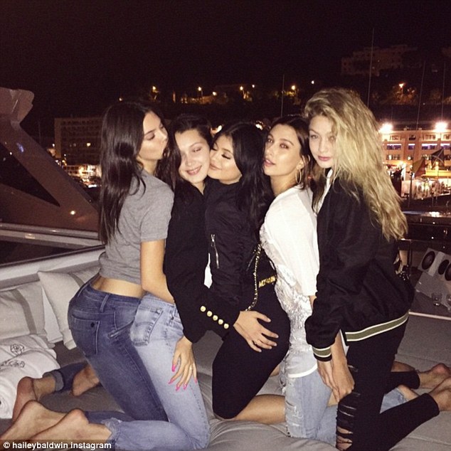 kendall and kylie jenner with friends on superyacht axioma