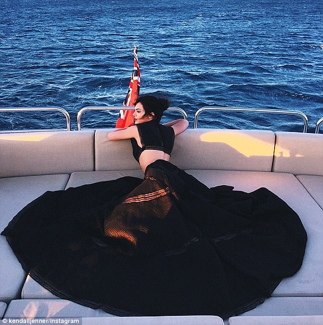 kendall jenner on board luxury yacht 'princess k' in cannes during cannes film festival