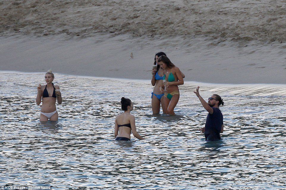 Leo with the ladies in St Barts