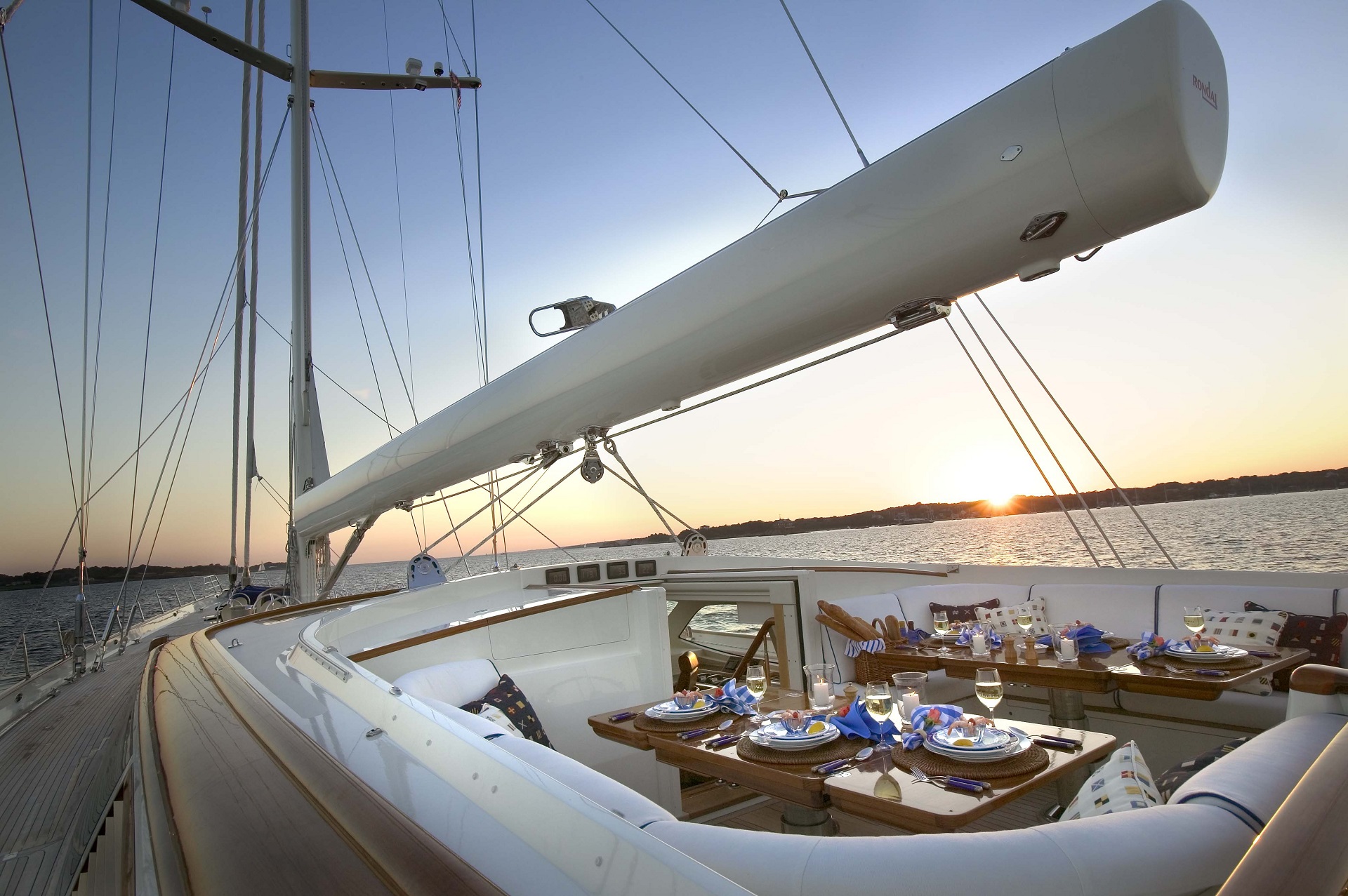 sailing yacht asolare's deck seating area featured in film runner runner (starring justin timberlake and ben affleck)