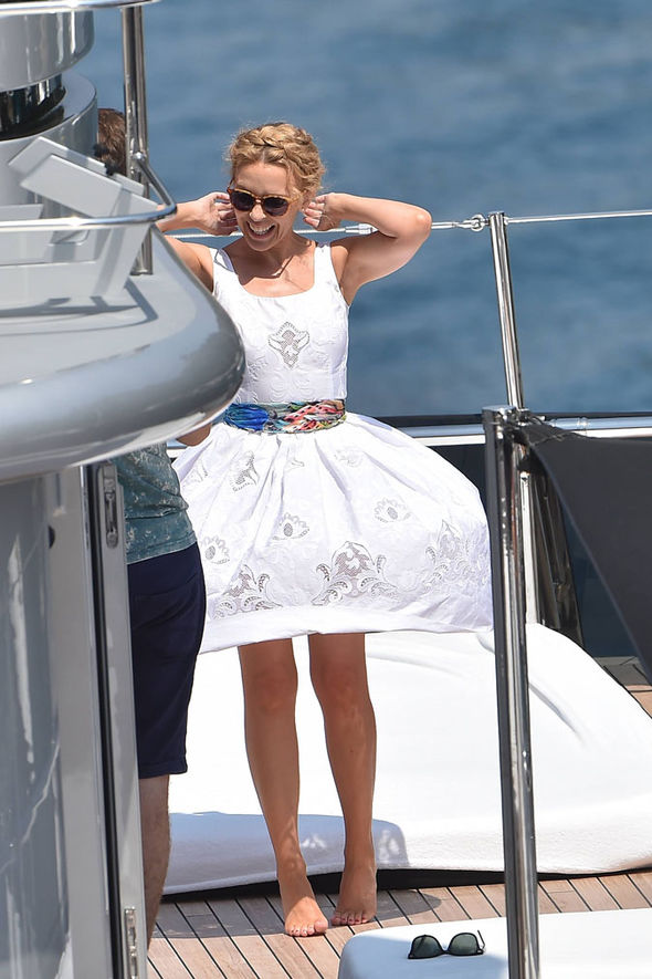 Kylie on D&G yacht 9
