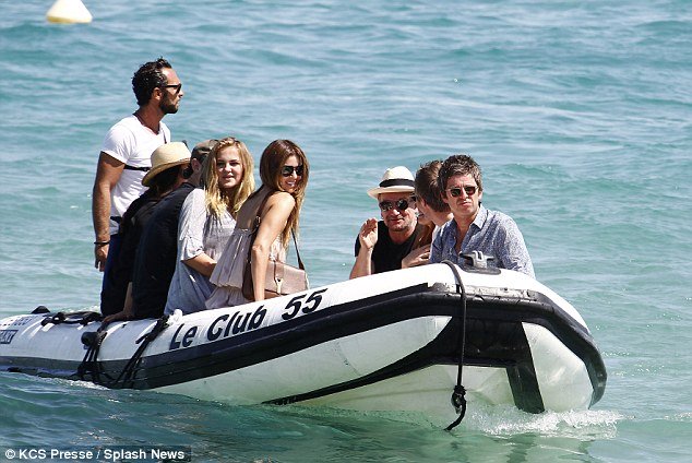 noel gallagher and bono (and wives) travel by tender to bono's luxury yacht 'kingdom come' in st tropez